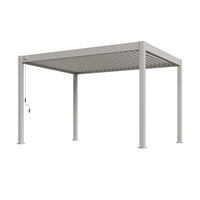PERGOLA Deluxe Plus Pavillon Terrassenüberdachung Aluminium 3 x 4 m Ivory Sand - Anthrazit, Metall (300/255/400cm) - WEIDE