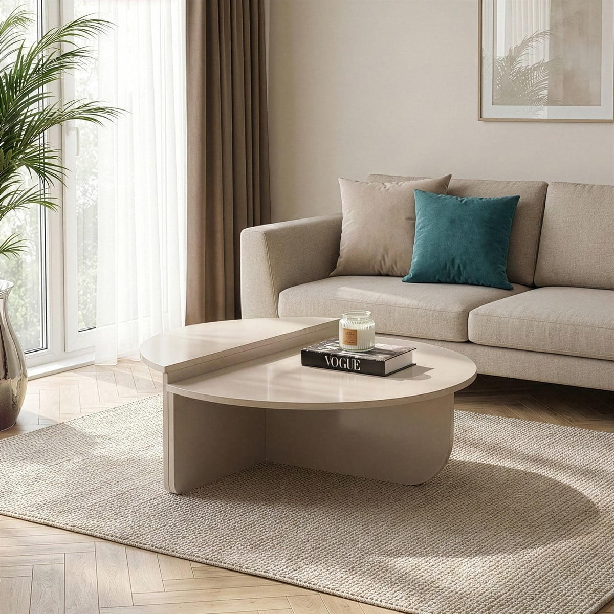 COUCHTISCH (2er-Set) orion 90/90/35 cm - Kaschmir, Holzwerkstoff (9.5/90/35cm) - Calicosy