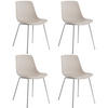KUNSTSTOFFSTUHL 4er Set Mave 46 x 55 x 80 5 cm taupe/chrom - Taupe, Textil (46/80.5/55cm) - tectake