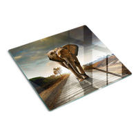 GLASPLATTE 60x52 cm Elefant - Braun, Glas (60/0.4/52cm) - TULUP