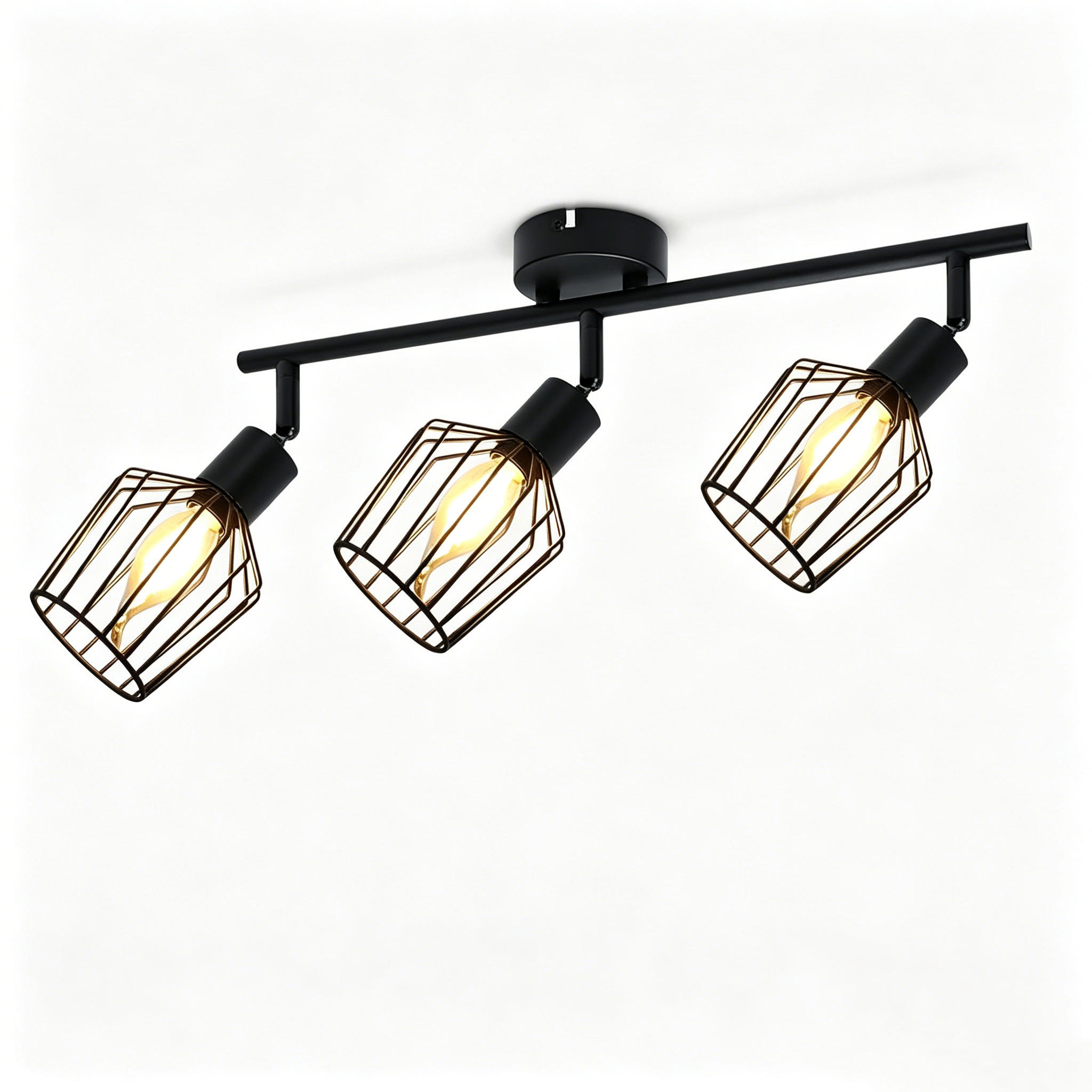 DECKENSTRAHLER 3 Flammig 42.5/10/10 cm - Schwarz, Metall (42.5/10/10cm) - ZMH