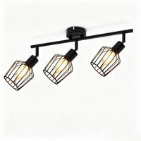 DECKENSTRAHLER 3 Flammig 42.5/10/10 cm - Schwarz, Metall (42.5/10/10cm) - ZMH