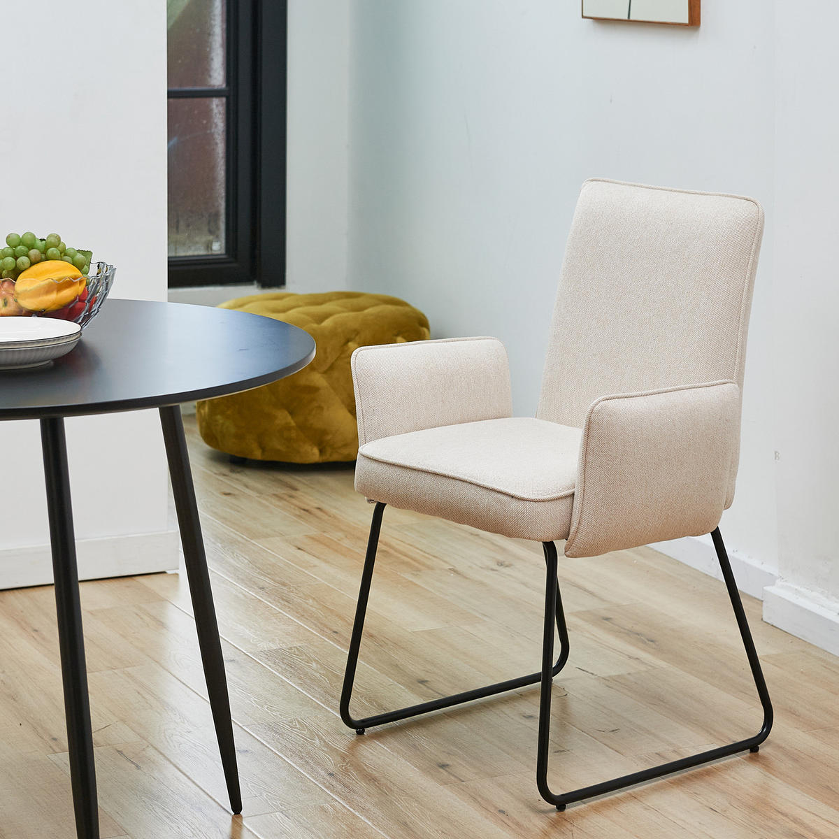ESSZIMMERSTÜHLE 2ER-SET ALBA - Creme, Metall (62/92/52cm) - SVITA