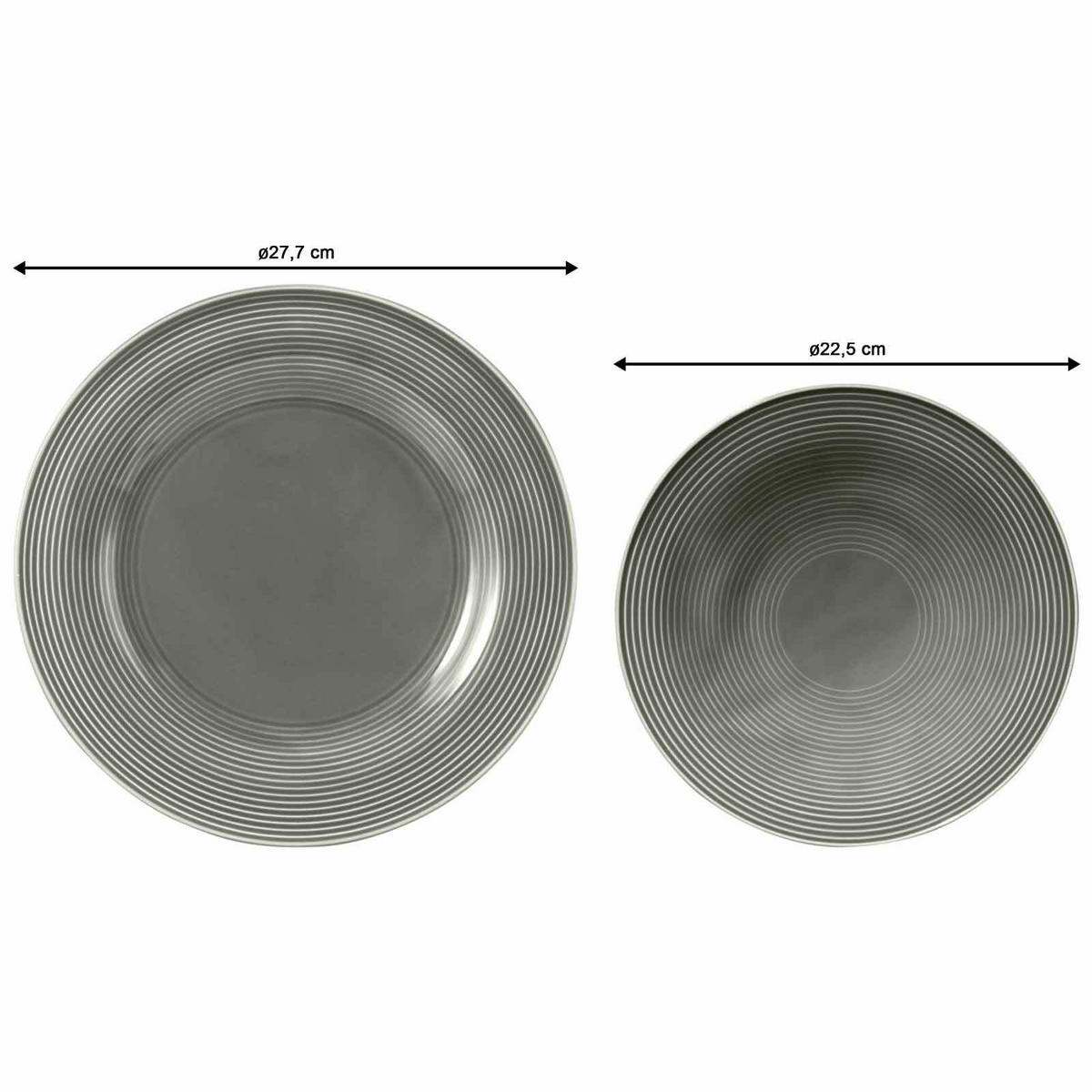 TAFELSERVICE Beat Color Glaze Perlgrau 12er Set - Grau, Keramik (32.3/23.5/32.3cm) - Seltmann Weiden