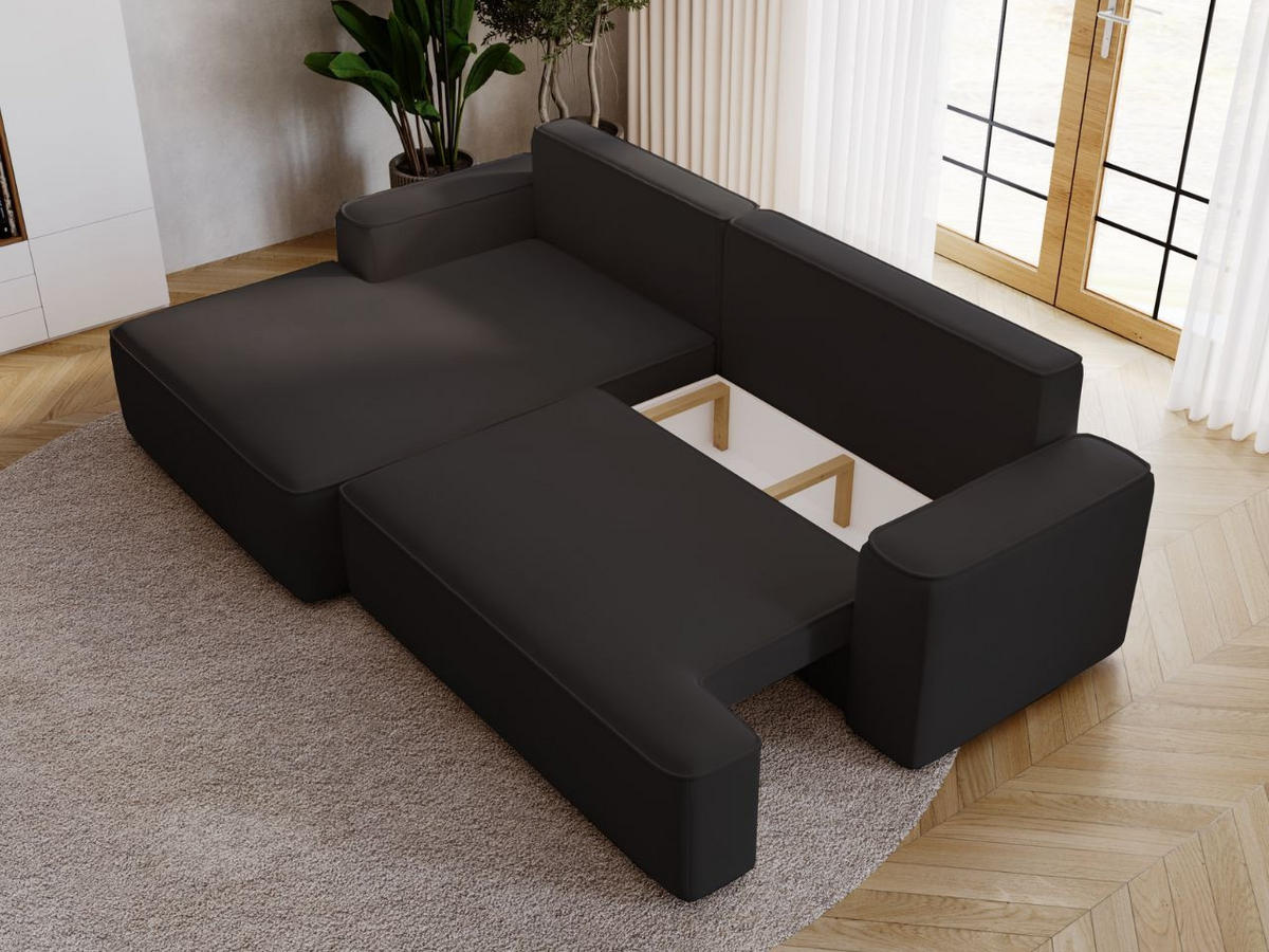 ECKSOFA California Schwarz Links - Schwarz, Holz/Textil (165/270cm) - Graingold