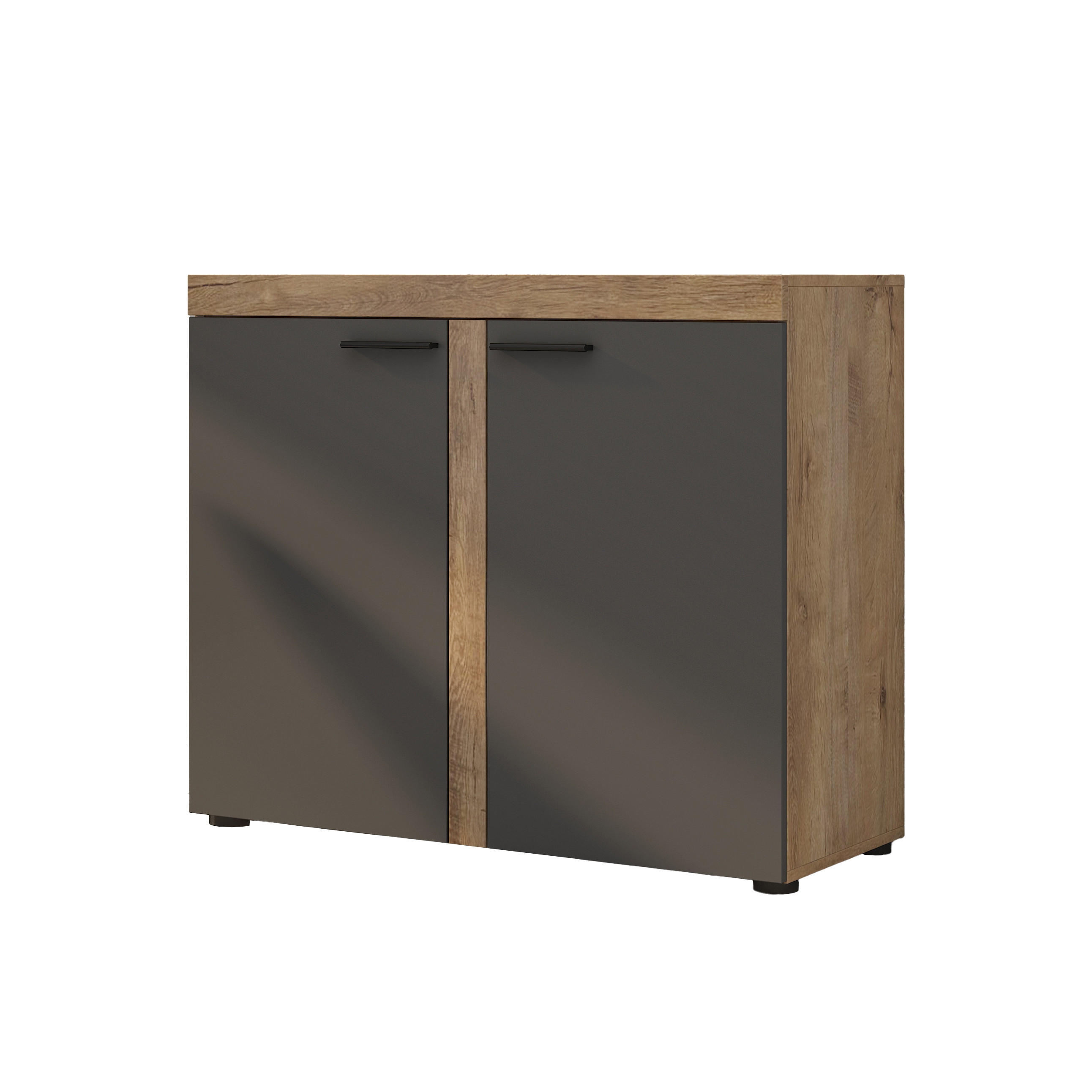 SIDEBOARD RITMO 97x40x82 cm mit 2 Türen Braun - Braun, Holzwerkstoff (97/82/40cm) - MASSENO