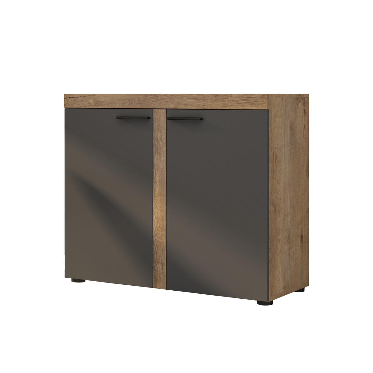 SIDEBOARD RITMO 97x40x82 cm mit 2 Türen Braun - Braun, Holzwerkstoff (97/82/40cm) - MASSENO