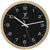 WANDUHR Holz Designer OFFENBURG (FUNK) Loft Wand Uhr, beige, schwarz - Beige/Schwarz, Glas/Holz (30/30/4.2cm) - Holzwerk