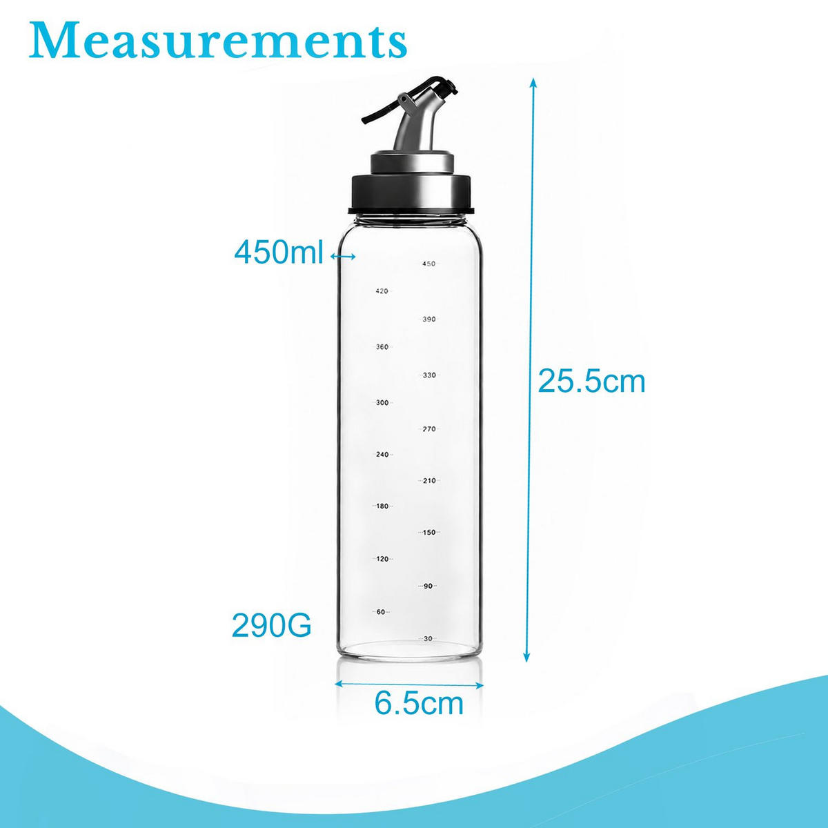 ÖLSPENDER-SET Essig und Öl Flaschen (2-tlg) - Transparent, Glas (4.1/24.3/4.1cm) - Intirilife