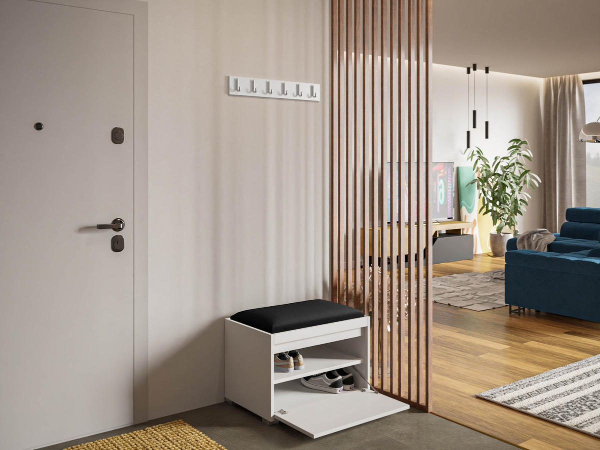 GARDEROBEN-SET Grawis 60 III - Silberfarben/Schwarz, Holzwerkstoff/Kunststoff (64.5/45/34cm) - MIRJAN24