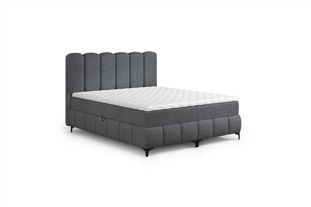 BOXBETT Isabel - Dunkelgrau, Holzwerkstoff/Textil (120/200cm) - Fun Möbel