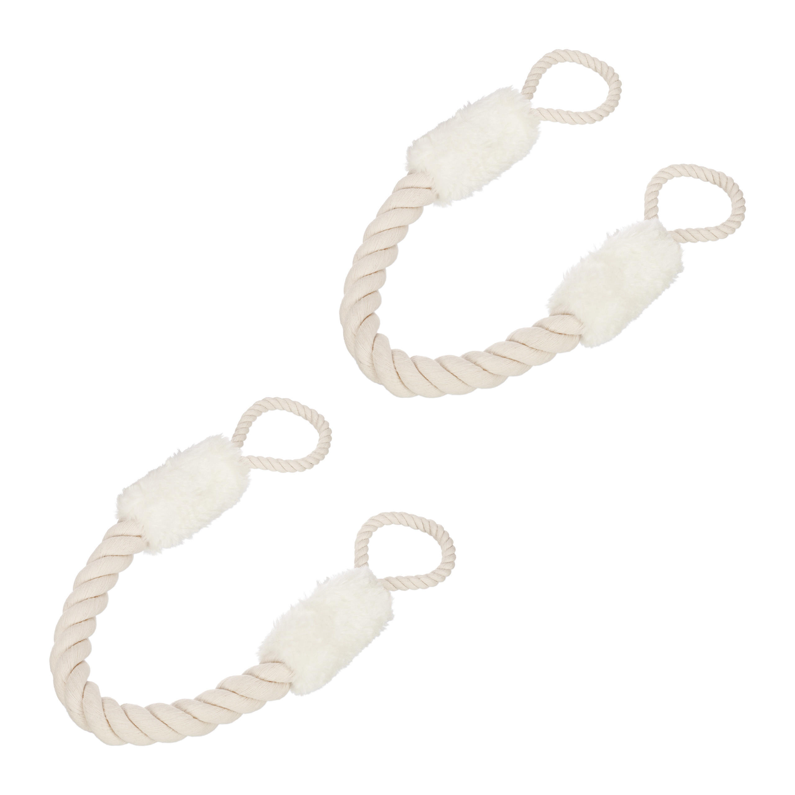 TÜRKORDEL Weiß Beige 2er-Set Baumwolle Polyester - Creme, Textil (4.5/4.5cm) - Relaxdays