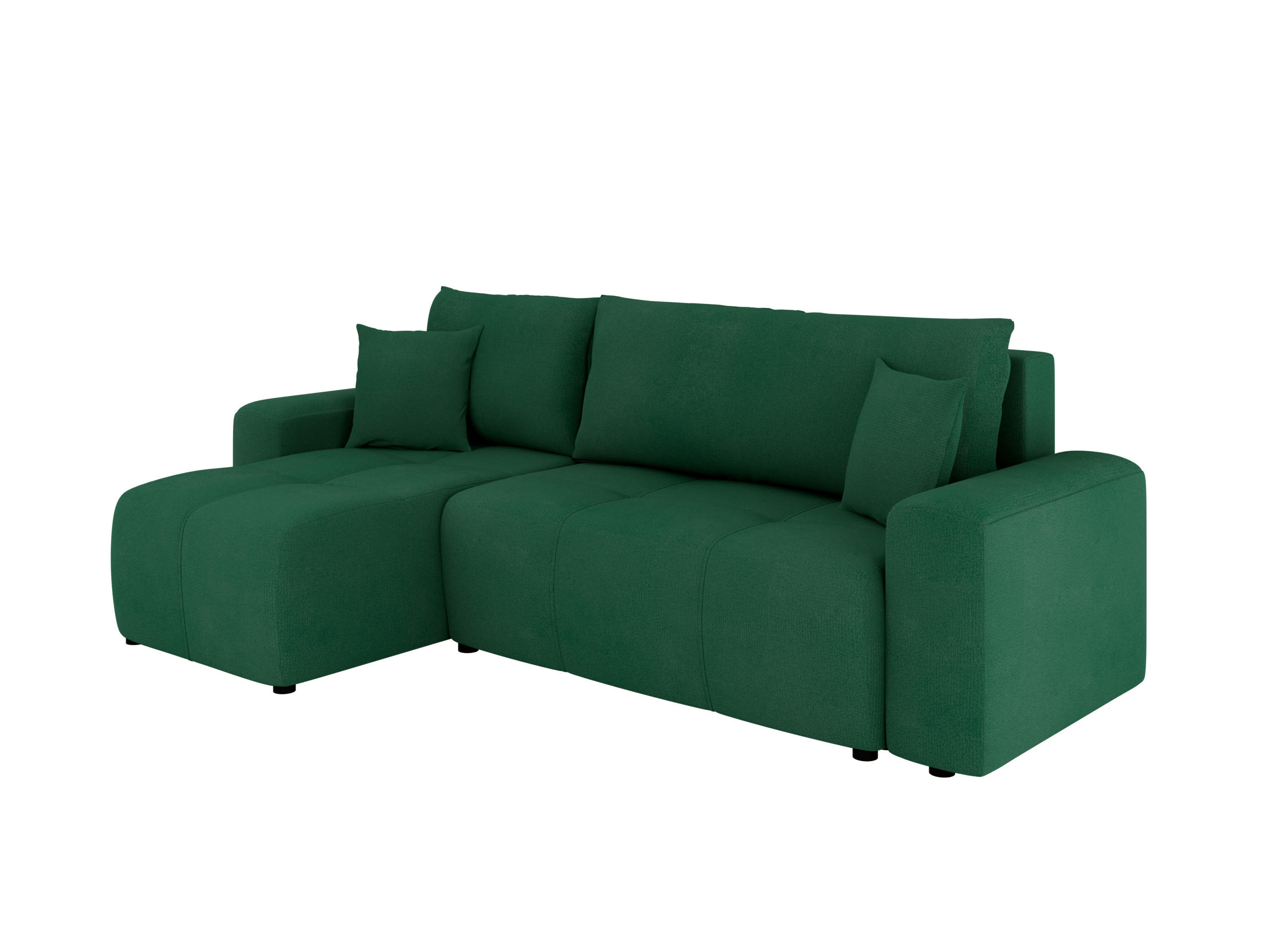 ECKSOFA Nolani mit Schlaffunktion & Bettkasten – Modern & Bequem - Smaragdgrün, Kunststoff (248/145cm) - Panda Möbel