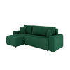 ECKSOFA Nolani mit Schlaffunktion & Bettkasten – Modern & Bequem - Smaragdgrün, Kunststoff (248/145cm) - Panda Möbel