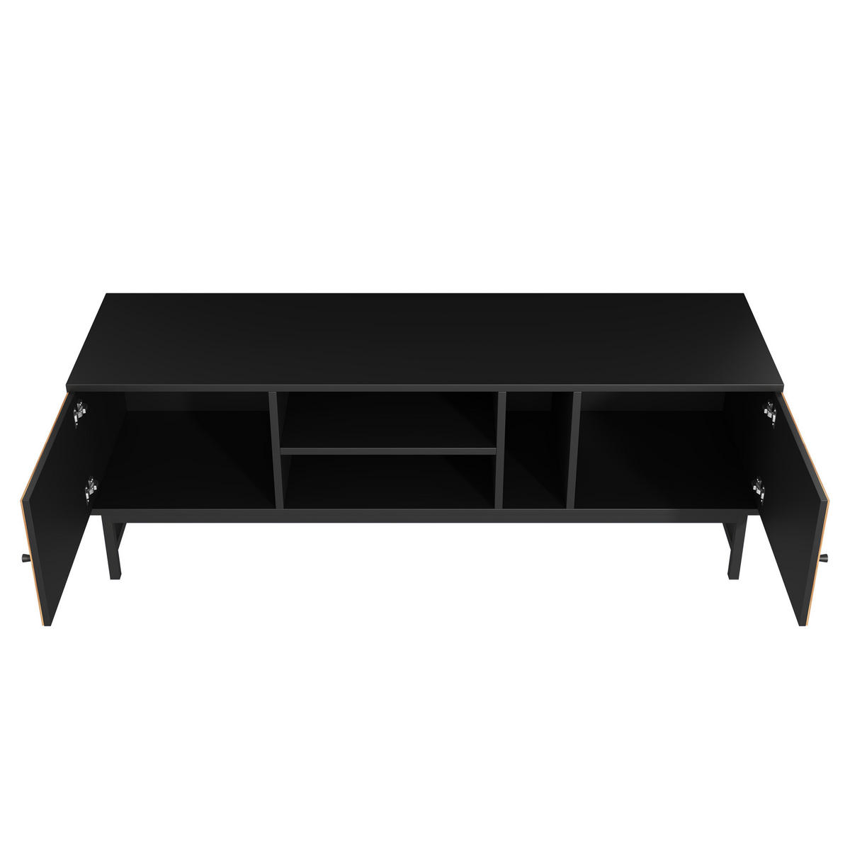 TV-MÖBEL Schwarz und Holzoptik 150/38/55 cm - Schwarz, Holzwerkstoff (38/55/150cm) - Urban Meuble
