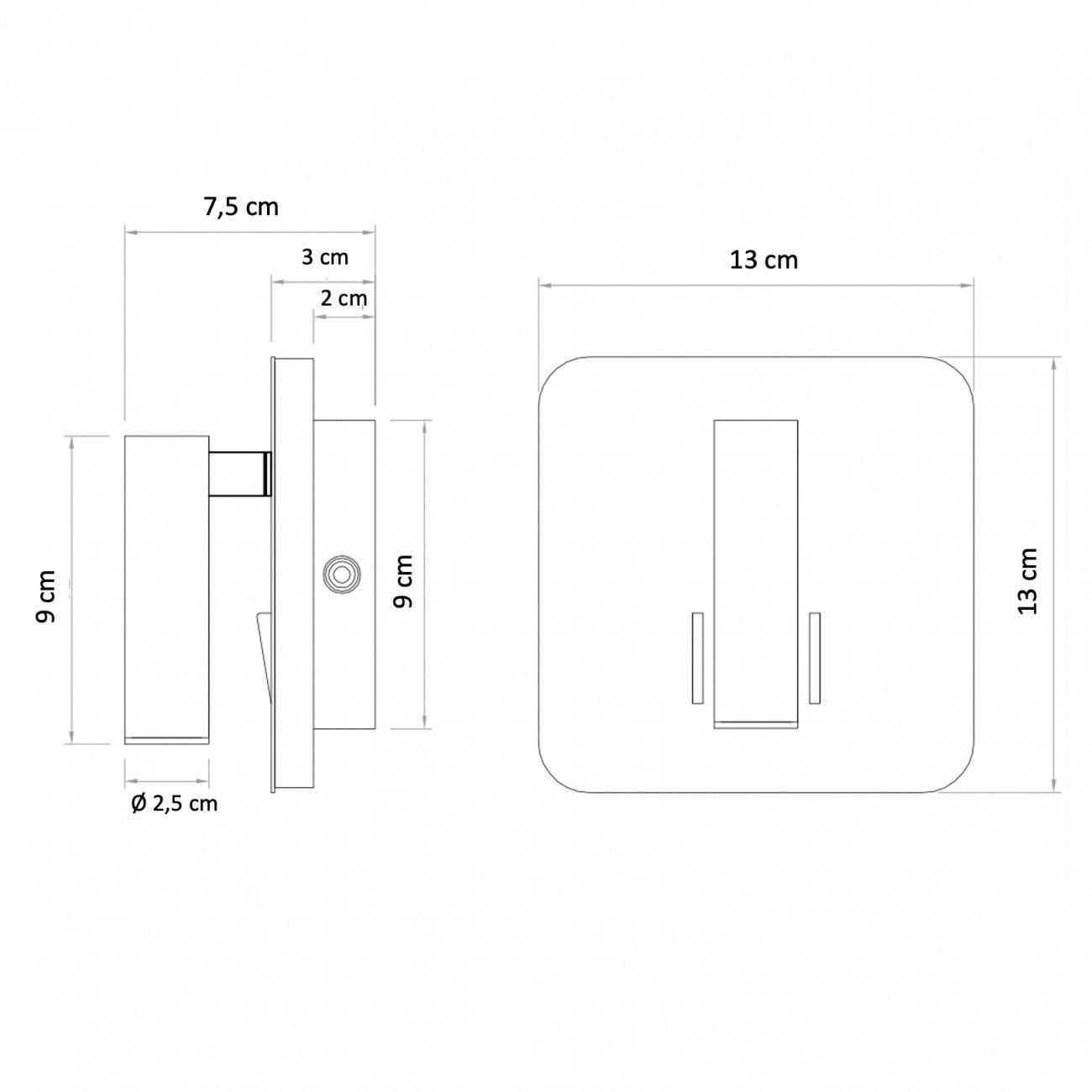 WANDLEUCHTE Bilbao, Schwarz, 13cm - Schwarz, Metall (13/9/13cm) - KOSILUM