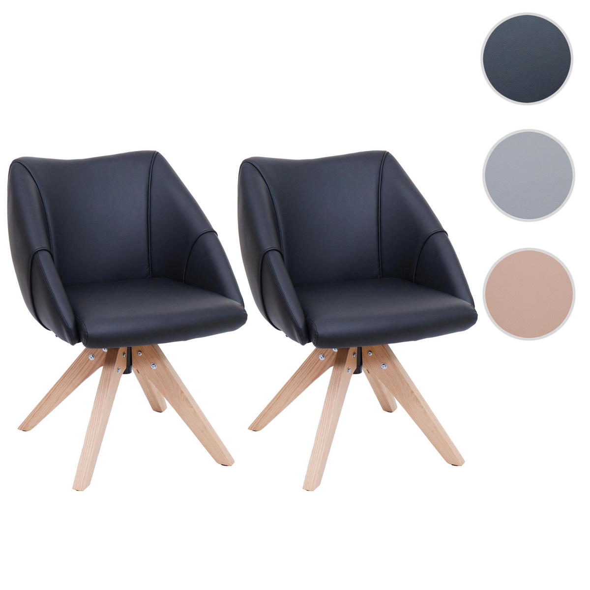 ESSZIMMERSTUHL Schwarz 2er-Set - Schwarz, Kunststoff (57/85/60cm) - MCW