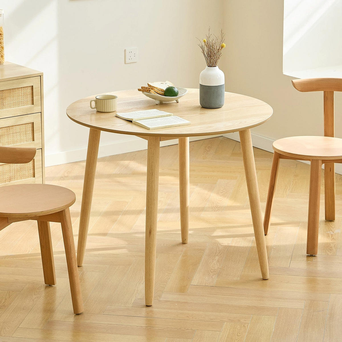 ESSTISCH Rund Braun 90 x 90 x 75 (cm) - Braun, Holz (90/90/75cm) - Nordlys