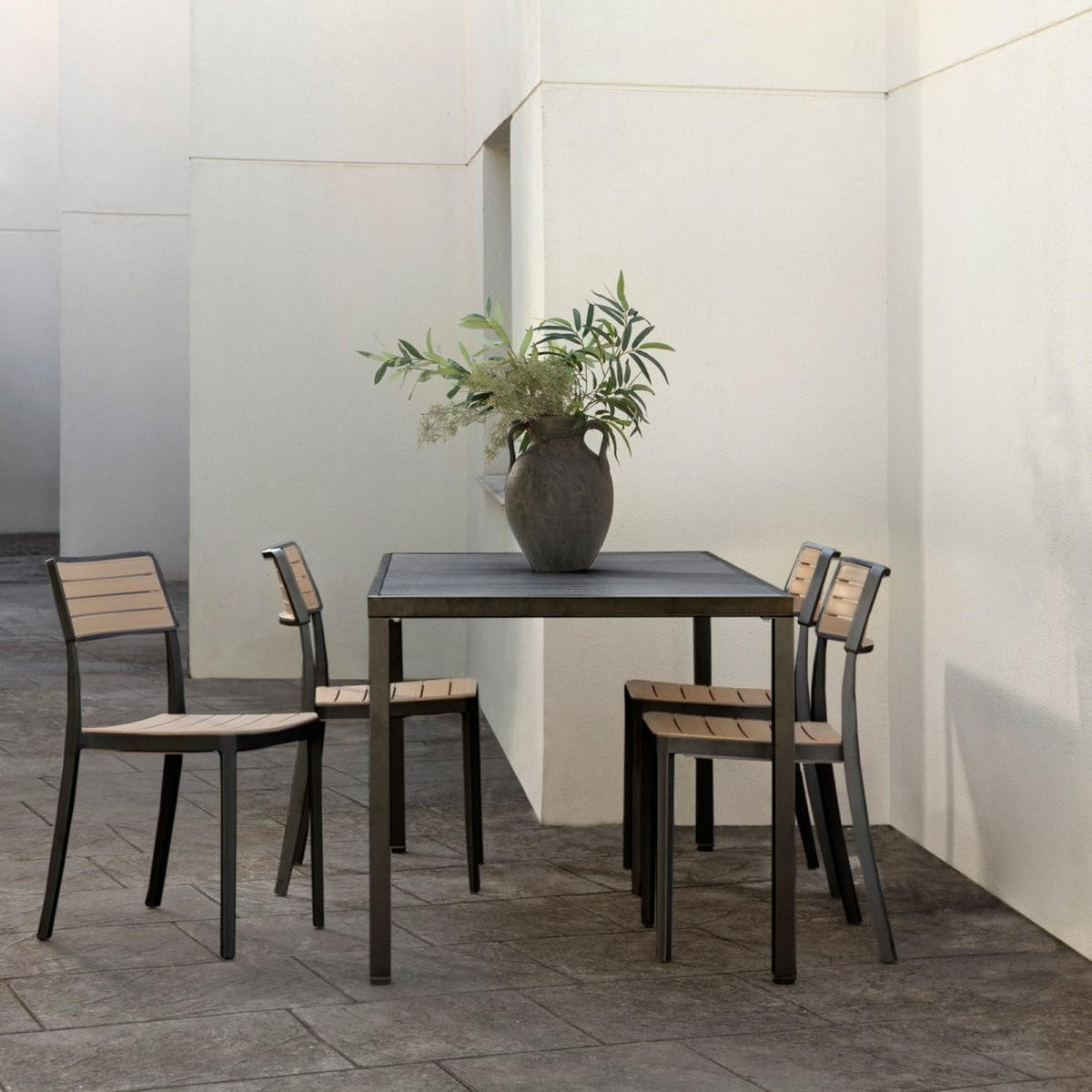 STUHL FÜR DRAUSSEN Hilda Zweifarbig 41 cm x 81 cm - Multicolor, Kunststoff (41/81/54cm) - Klast Home