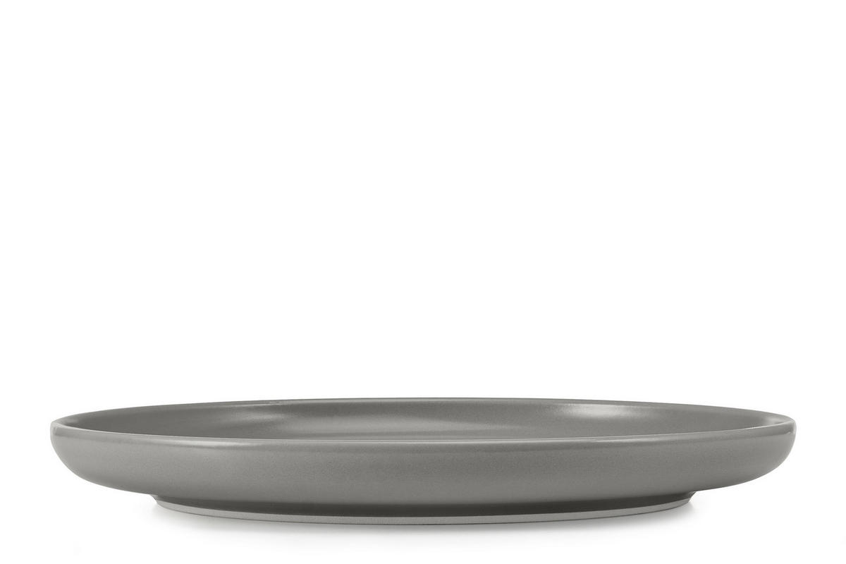 TELLER-SET VICTO 6-tlg Speiseteller, matt grau - Grau, Keramik (27cm) - KONSIMO®