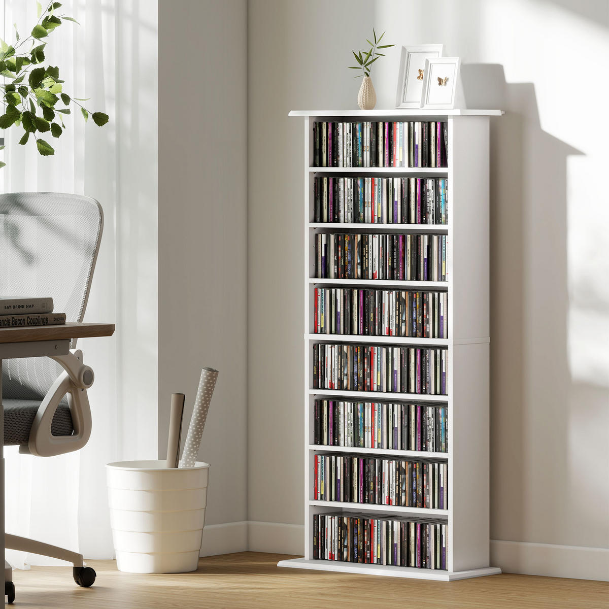 CD-REGAL DE-14456 8 Fächer, verstellbare Böden Weiß - Weiß, Holzwerkstoff (24/126.3/58cm) - ComfortXL