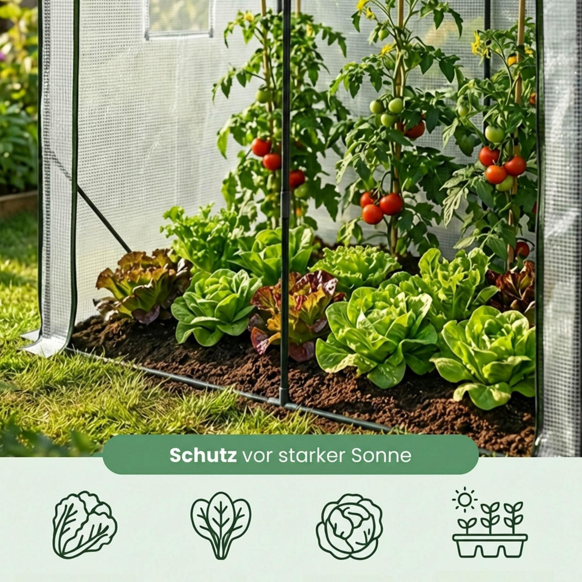 GEWÄCHSHAUS in Hausform, Weiß, 200x140x200 cm - Weiß, Metall (200/200/140cm) - Akord