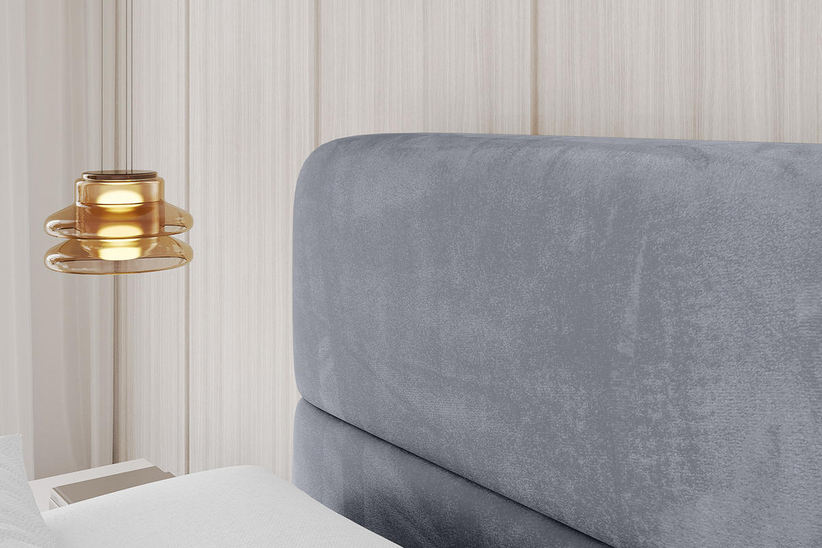 POLSTERBETT mit Bettkasten und Lattenrost, Bett mit Matratze H3/H4 - ELVA 120x200 Grau - Grau, Holzwerkstoff/Textil (120/200cm) - ALTDECOR