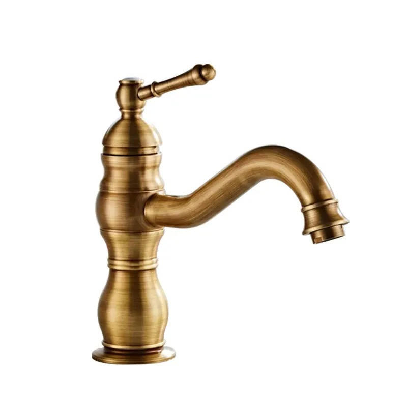 WASCHTISCHARMATUR Antik Messing, Niedrig, Gold - Goldfarben, Metall (15/21.5/6.2cm) - Kaket