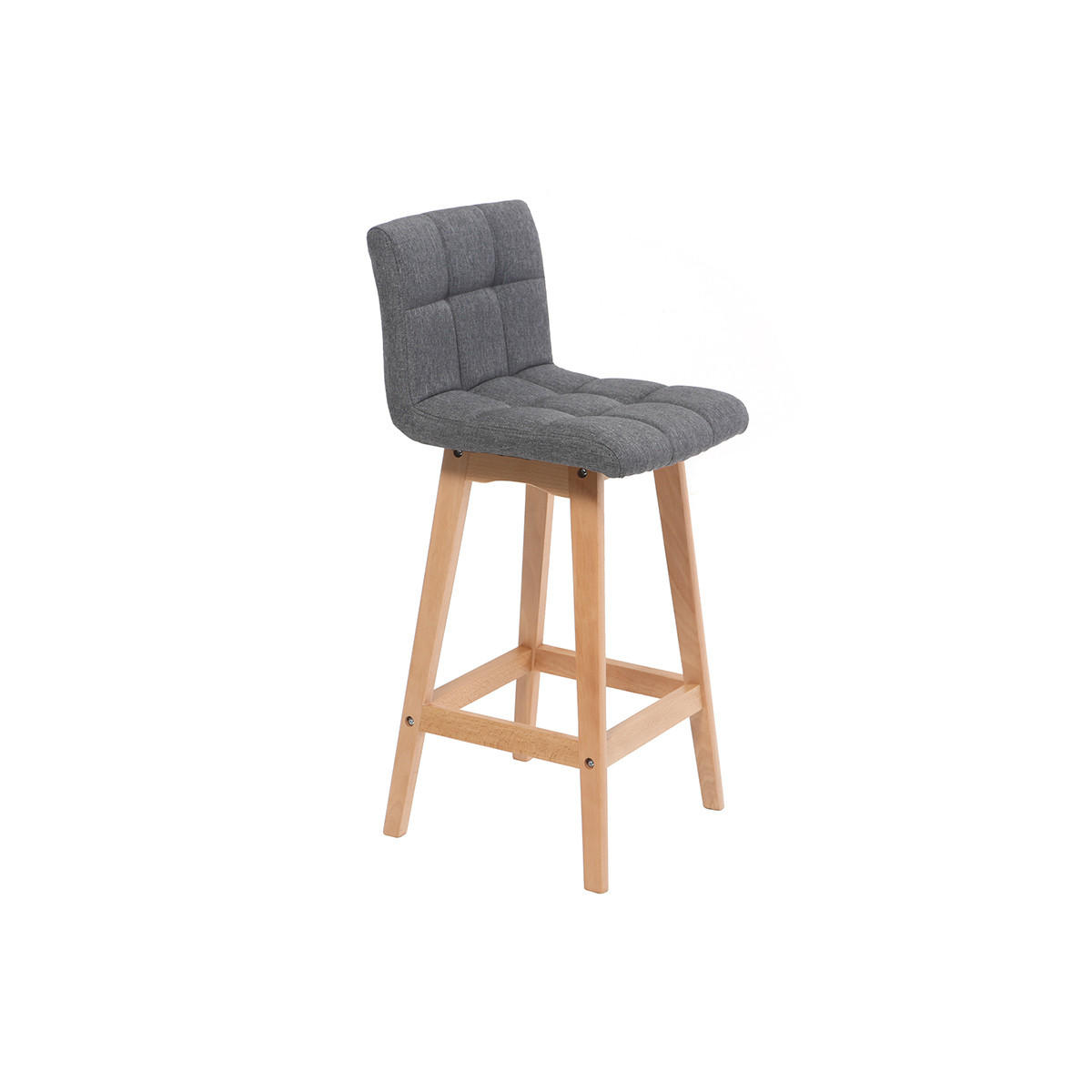 BARHOCKER Design Holz Dunkelgrau 65 cm 2er-Set KLARIS - Dunkelgrau, Holz (47/93/40cm) - Miliboo