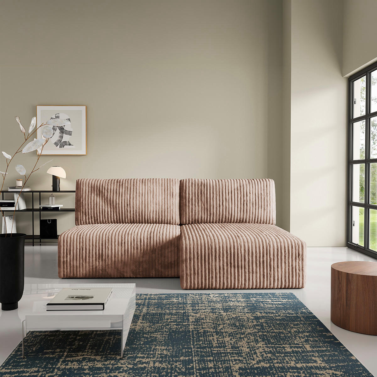 ECKSOFA Angela 3 Sitzplätze Hellbraun - Braun, Holz (210/149cm) - Petits-meubles