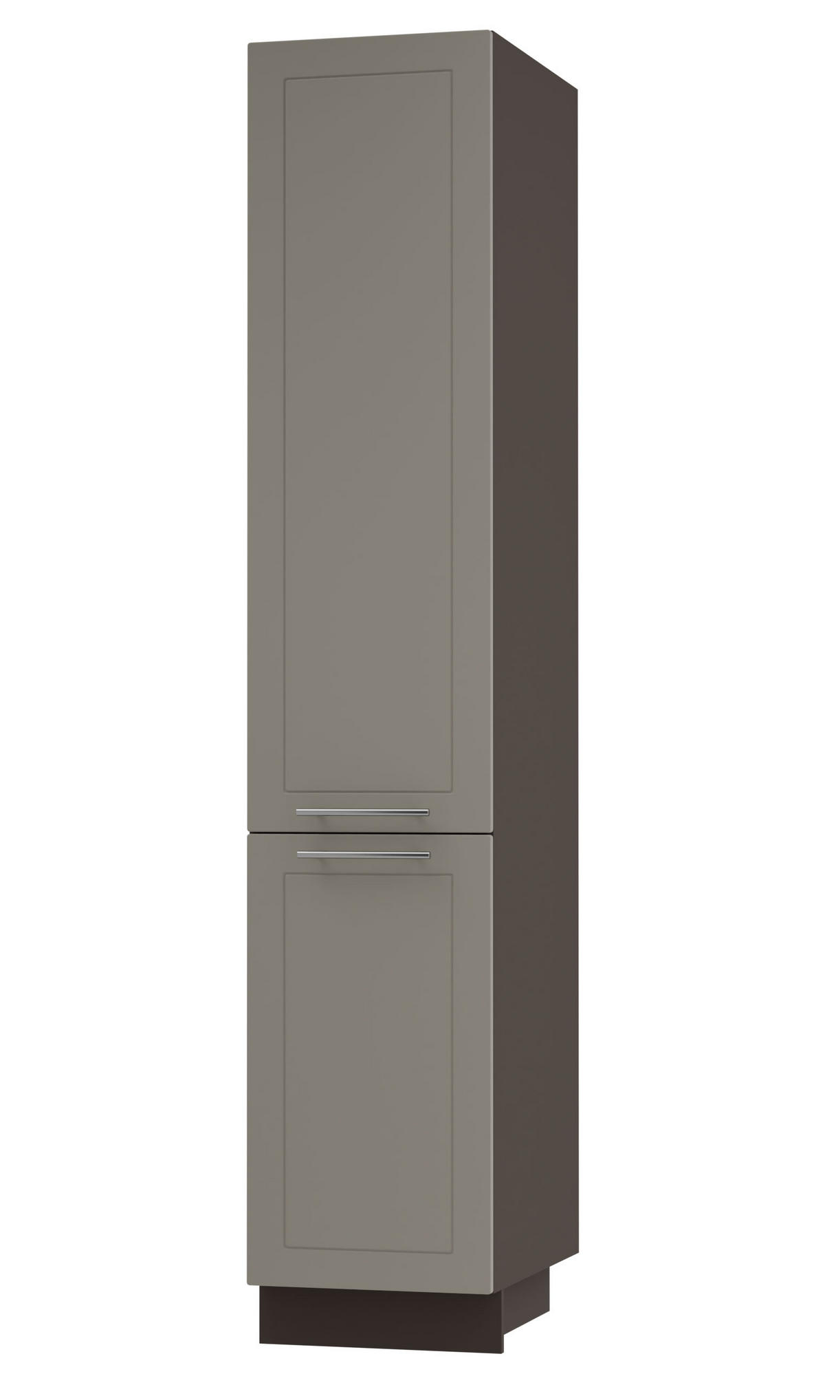 APOTHEKERSCHRANK Kvantum 2D14K/40/kargo Beige Matt / Lava Matt 40 / 59 / 207cm - Dunkelgrau/Beige, Holz/Holzwerkstoff (40/207/59cm) - Feldmann-Wohnen