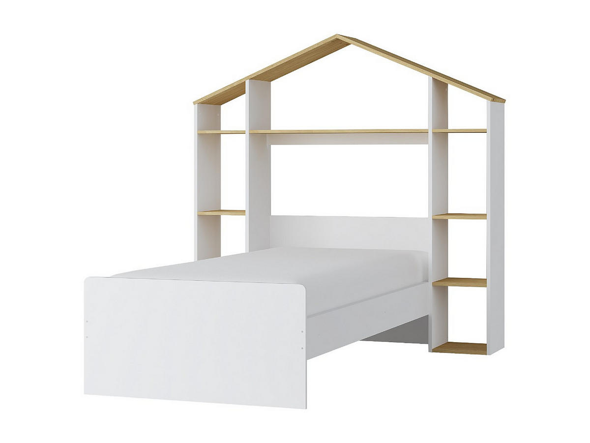 HAUSBETT - 1 Person - holz - naturfarben hell, weiß Jeraco - Naturfarben/Weiß, Holz (90/190cm) - Vente-Unique