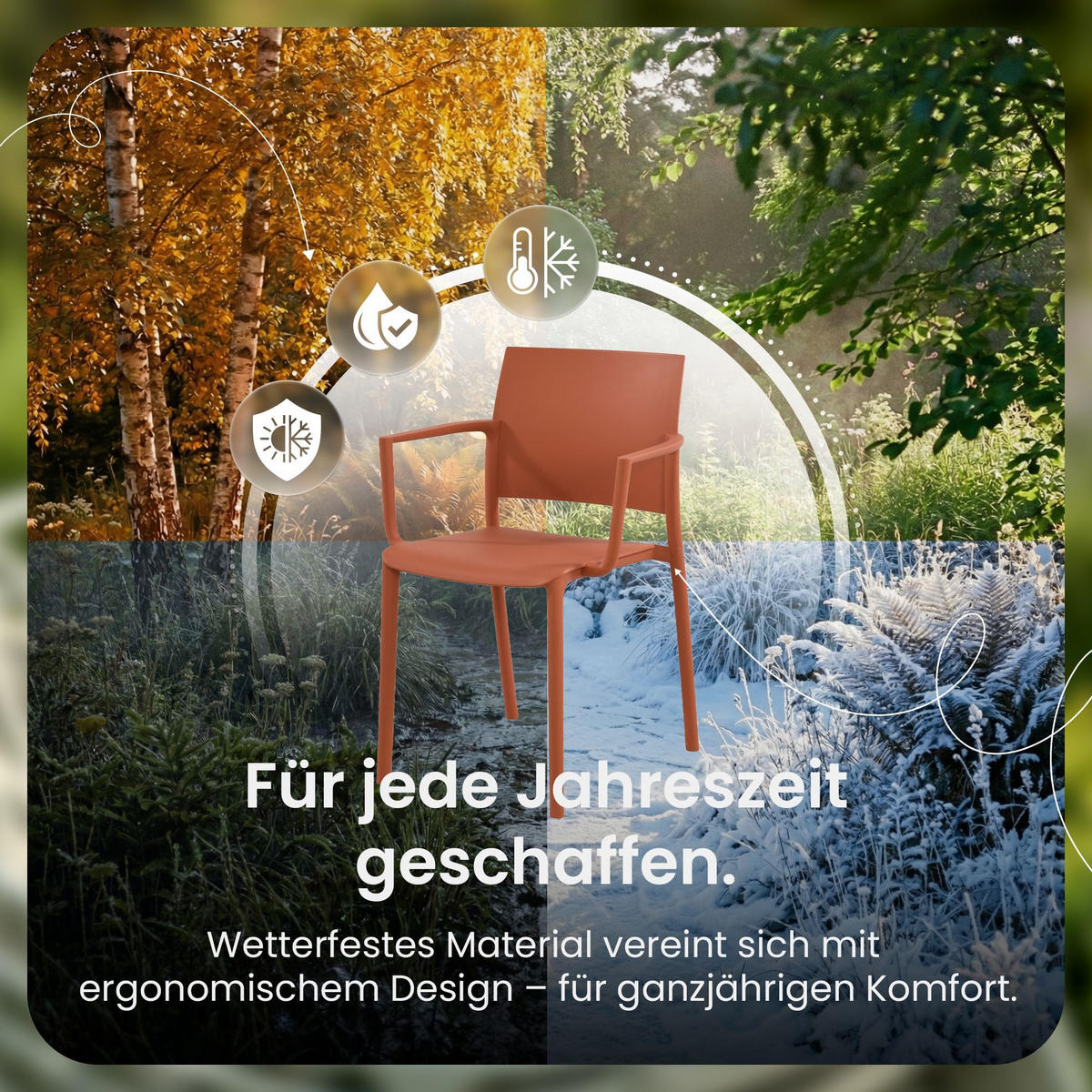 GARTENSTUHL Kunststoff Terracotta - Terracotta, Kunststoff (57/81/52cm) - CLP