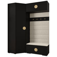 GARDEROBEN-SET 236,7/181,7/47 - Beige/Goldfarben, Holz/Metall (181.7/236.7/47cm) - Abiks Möbel