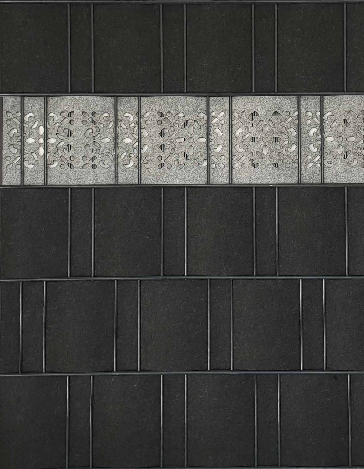 SICHTSCHUTZSTREIFEN Design Vlies Ornament für Doppelstabmatten Hellgrau 2,6m - Hellgrau, Kunststoff (260/19cm) - ZAUN|ZU