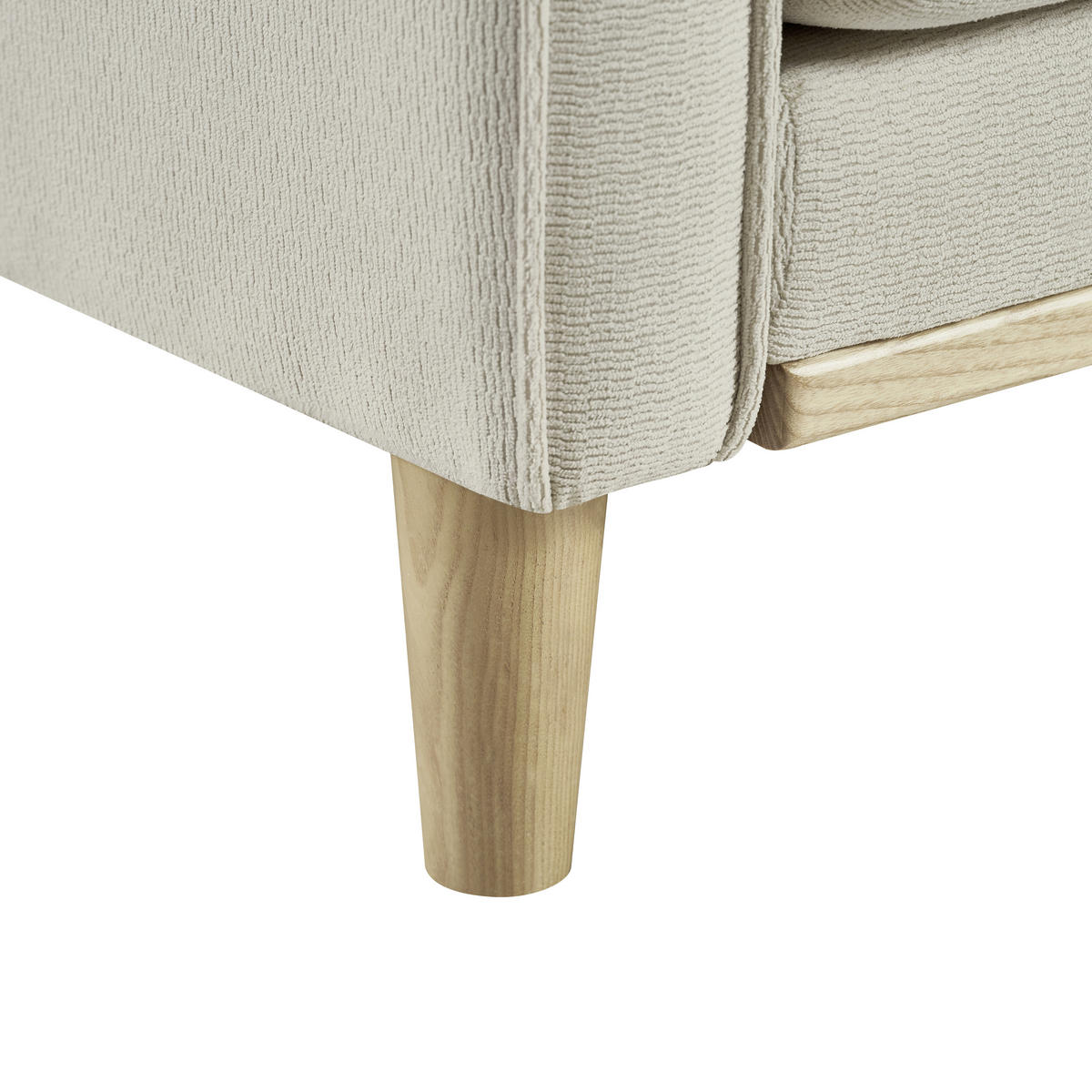 2-SITZER SOFA Polyester Beige mit USB - Beige, Holz/Holzwerkstoff (135/85/72cm) - WISHDOR