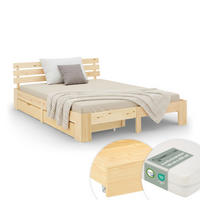 HOLZBETT mit Matratze und Stauraum 140/200 cm natur - Naturfarben, Holz (140/200cm) - Homestyle4u