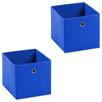 FALTBOX ELA 2ER-SET - Blau, Textil (27/27/27cm) - IDIMEX