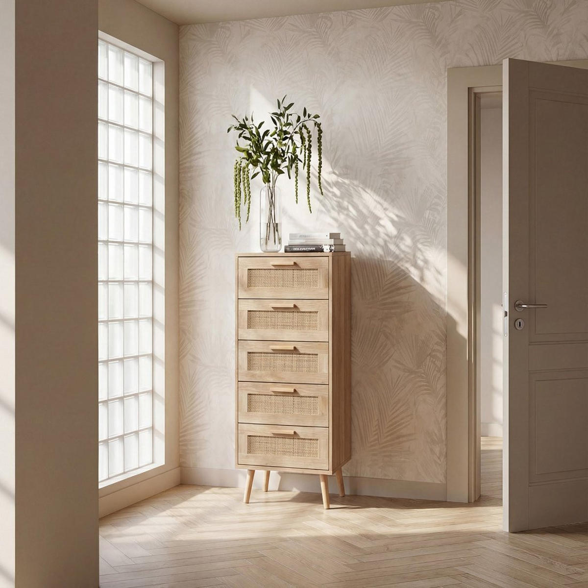 SCHUBLADENSCHRANK Tahiti Natürlich 42 cm x 107 cm - Naturfarben, Naturmaterialien (42/107/37cm) - Klast Home