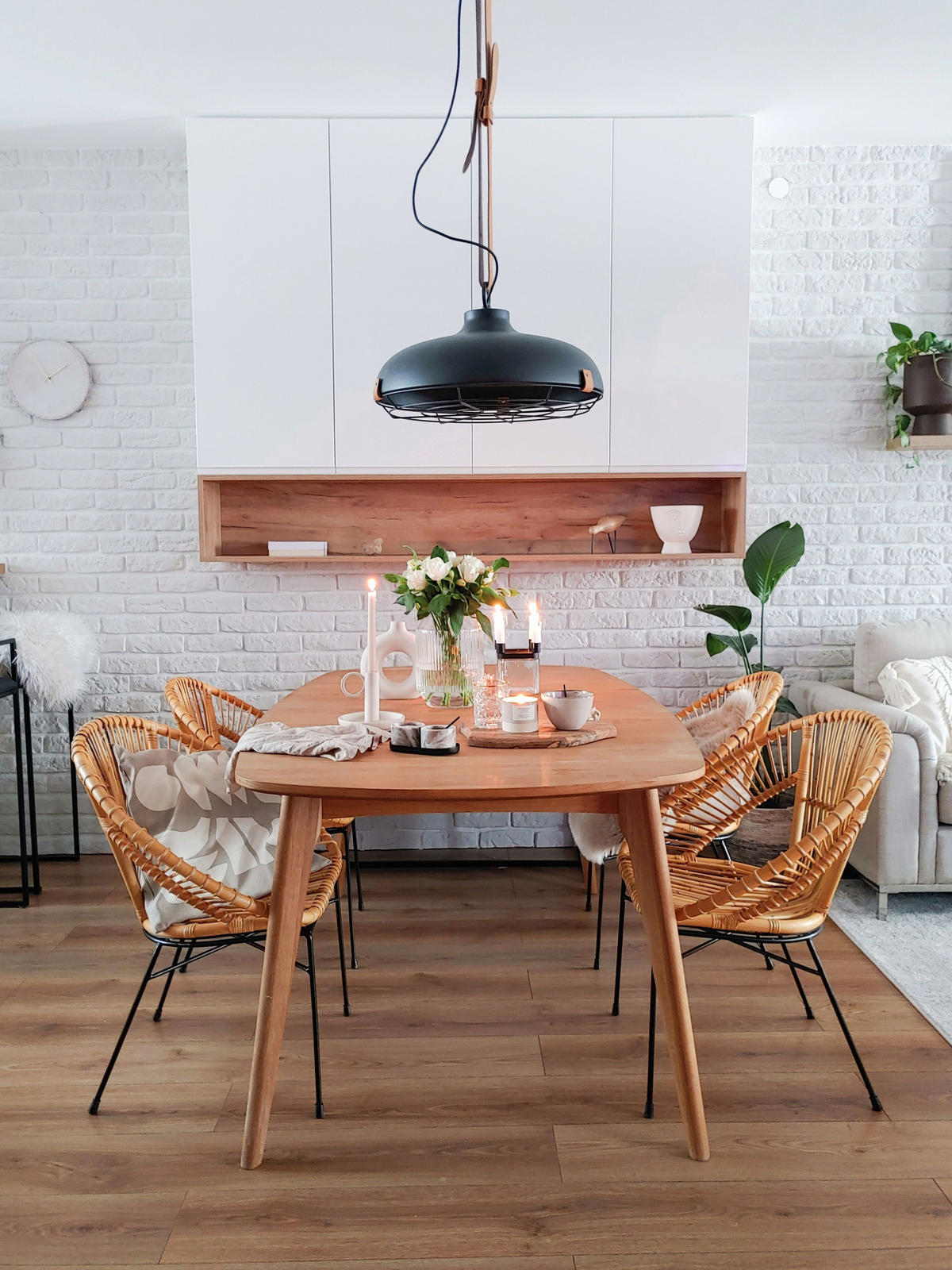 RATANOVÁ ŽIDLE Ratan Béžová Sarita - béžová, kov/přírodní materiály (70/80/48cm) - Beliani