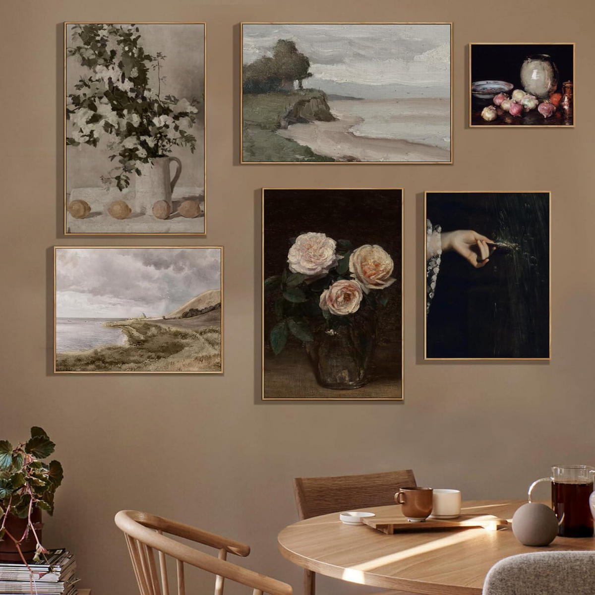 LEINWANDBILD mit Rahmen Holz 40 x 60 cm Rosa Rosen - Rosa, Holz (40/0.5cm)