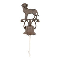 TÜRGLOCKE Gusseisen Hund - Braun, Metall (14/25/14cm) - Homescapes