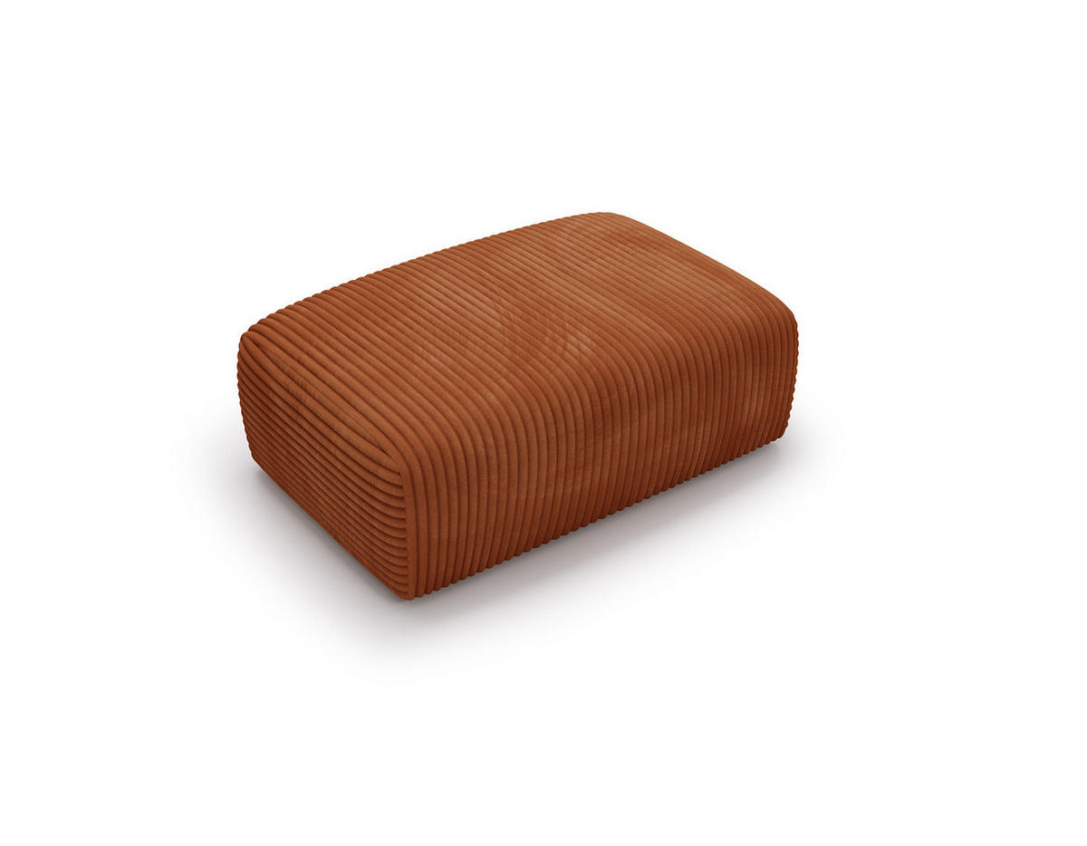 POLSTERHOCKER - Cord - Schwarz/Braun, Kunststoff/Textil (110/40/72cm) - home24