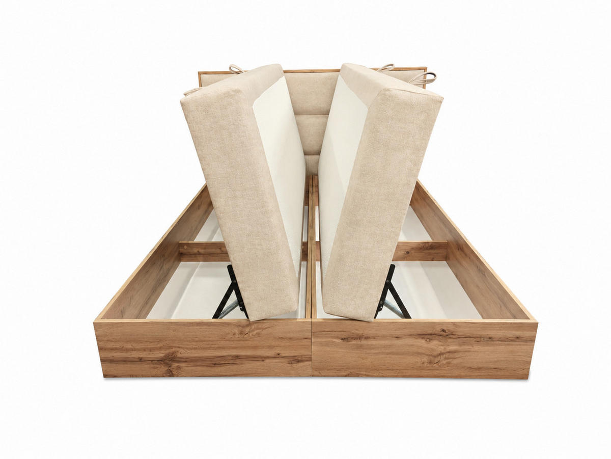 BOXSPRINGBETT Loly 140x200 cm H4 Taschenfederkern Ecru - Ecru, Textil (140/200cm) - KS Home Concept