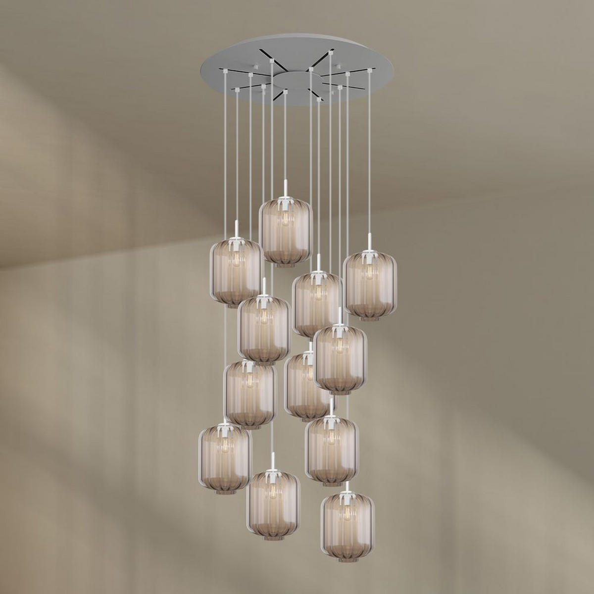 GALERIELEUCHTE Velo 12-flammig Klar Ø 20cm - Klar/Weiß, Glas (20/20/20cm) - s.luce