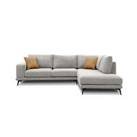 ECKSOFA MEDIOLANE 5-Sitzer, hellgrau - Hellgrau, Holzwerkstoff/Textil (282/219cm) - Courtois Laville
