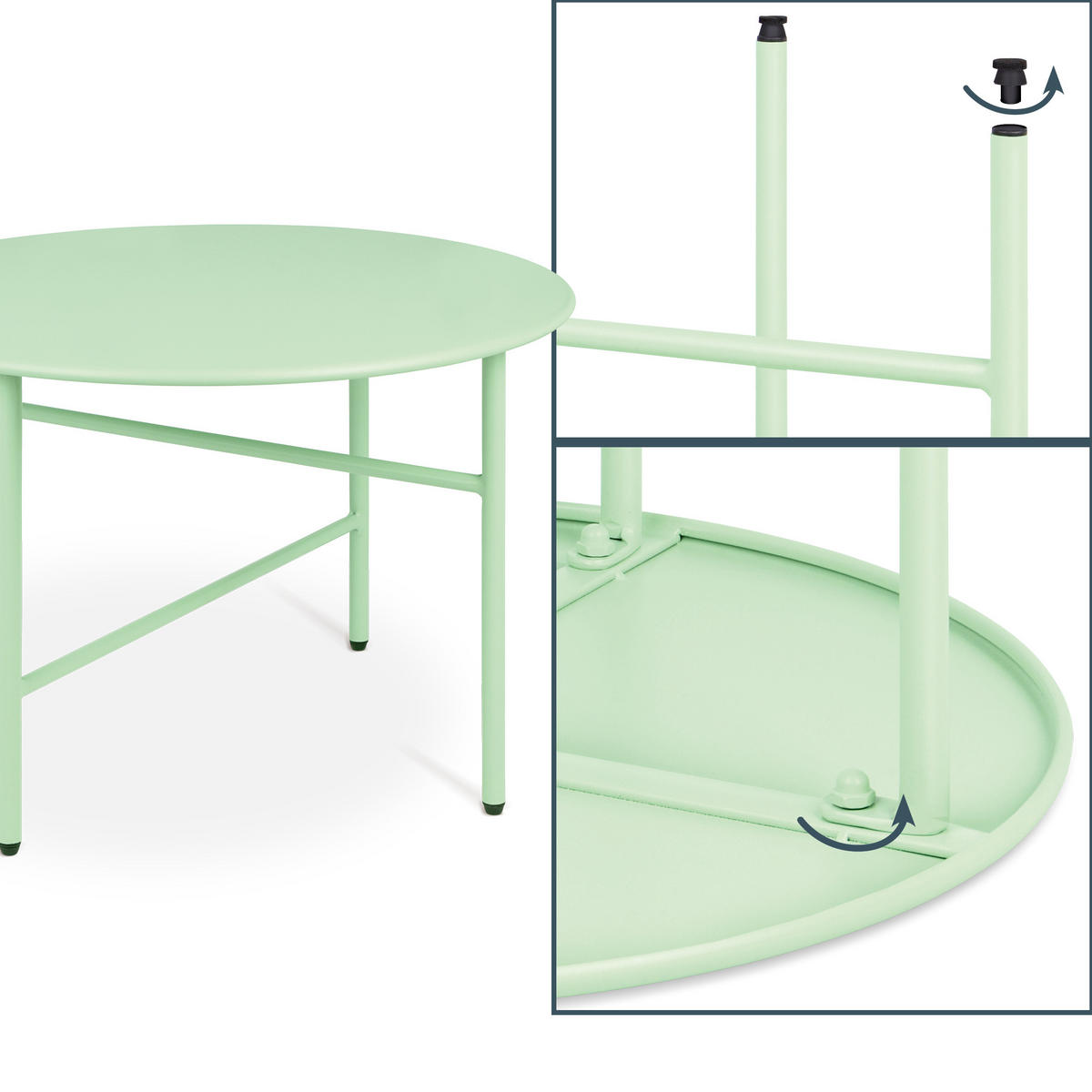 BEISTELLTISCH Finn Ø 53/36 cm Mintgrün - Mintgrün, Metall (53/53/36cm) - BoMoe