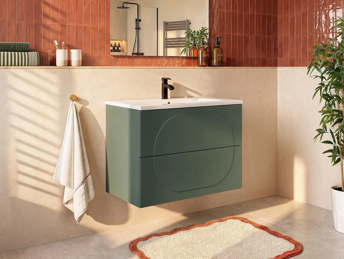 WASCHBECKENUNTERSCHRANK - 80 cm x 46 cm - holz - grün Vutoma - Grün, Holz (80/60/46cm) - Vente-Unique