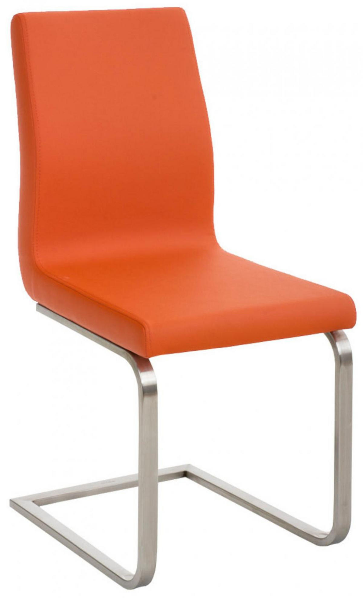 SCHWINGSTUHL 2er Set Lederlook Orange - Edelstahlfarben/Orange, Textil/Metall (40/90/50cm) - CLP