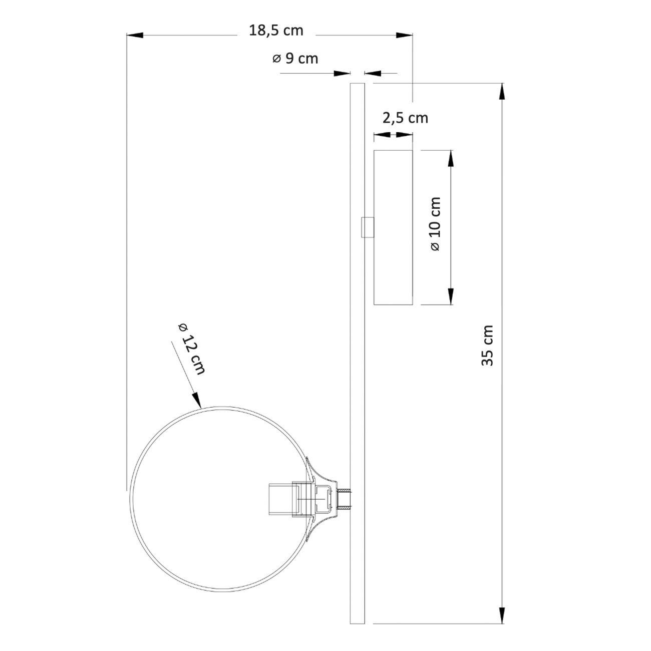 WANDLEUCHTE Neira, Weiß und Gold, 35cm - Goldfarben, Glas (12/35/18cm) - KOSILUM